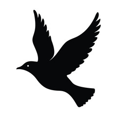 Silhouette of a bird in flight, a symbol of peace and freedom
