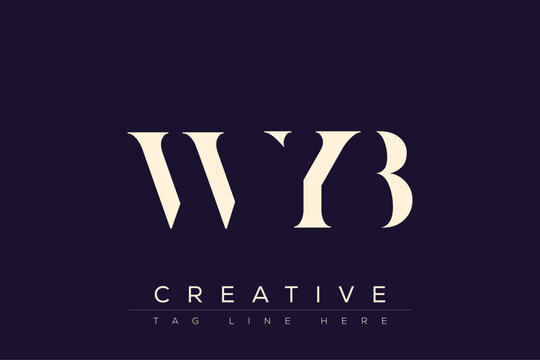 WYB abstract letter logo design. This logo is designed by three abstract letters.