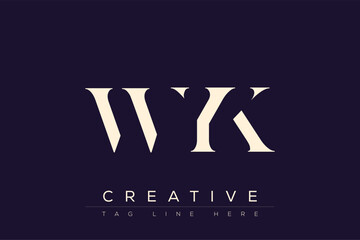 WYK abstract letter logo design. This logo is designed by three abstract letters.
