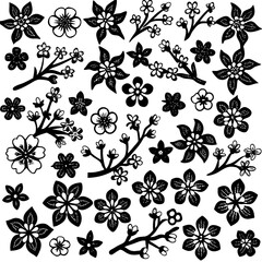 Cherry blossom icons 