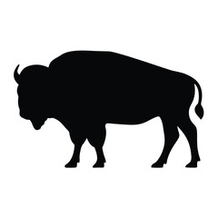 American Buffalo Silhouette, a Strong Symbol of the Wild West and Nature