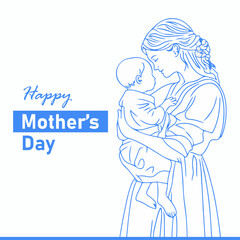 Happy Mother’s Day Line Art Banner