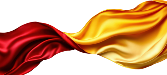 Dynamic Flowing Red and Gold Silk