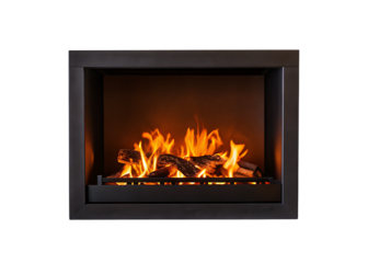 Modern fireplace  isolated on white background PNG