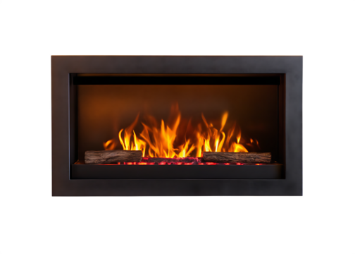 Modern fireplace  isolated on white background PNG
