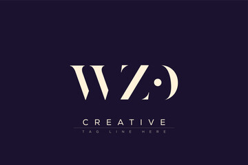 WZO abstract letter logo design. This logo is designed by three abstract letters.