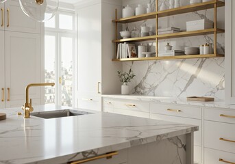 Modern kitchen interior with window kitchen house