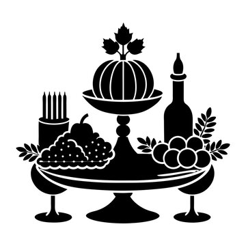 black still life food arrangement clip art preview