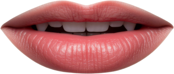 Close-up of a human mouth with pointy teeth and lips, evoking a vampire or horror theme. The image is hyper-realistic and emotionally intense with a dark, dramatic tone