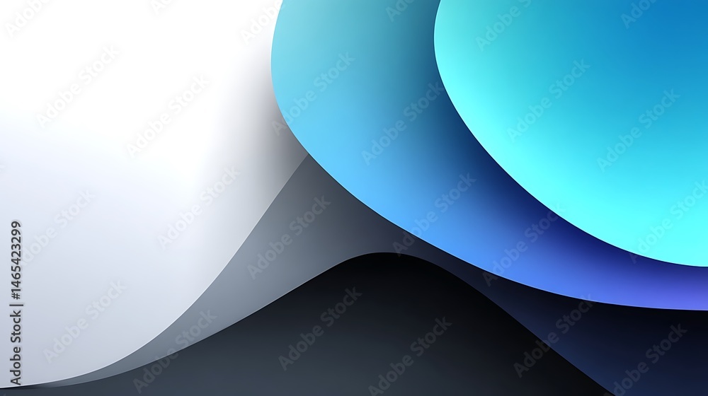 Poster abstract blue gradient overlapping layers with white space design