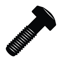 A silhouette of a standard bolt fastener, with a distinct square head shape