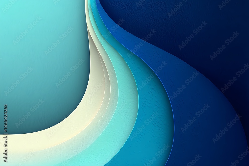 Poster abstract blue layers swirl backdrop with wavy texture background design