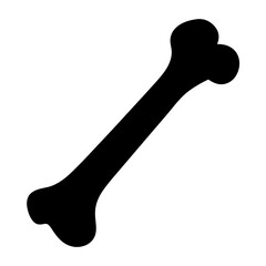 A simple black bone illustration on a white background angled upwards