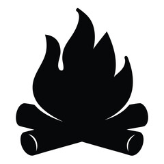 Stylized bonfire icon representing warmth, camping, outdoors, and primitive fire technology