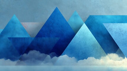Abstract Blue Textured Triangle Overlap Layered Design for Wallpaper and Backgrounds