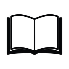 Open Book Icon Simple Black and White Illustration of a Book Open to Reading Pages
