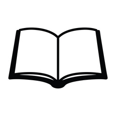 Open Book Icon Simple Black and White Illustration of an Open Book Ready for Reading or Studying
