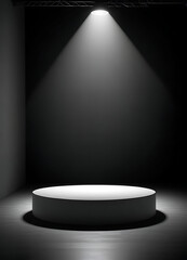 Stage Spotlight: Dramatic Lighting on a Dark Floor