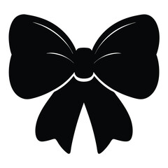 A Simple Black and White Illustration of a Classic Bow