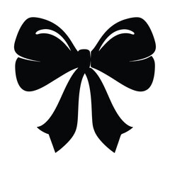 A Classic Black Bow Silhouette Image Perfect for Gift Wrapping Designs and Holiday Decorations