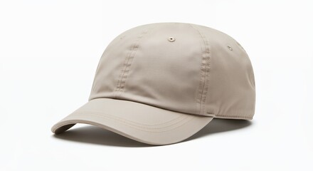Fototapeta premium Beige baseball cap isolated