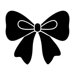 Black and White Simple Bow Clipart Illustration Graphic Design