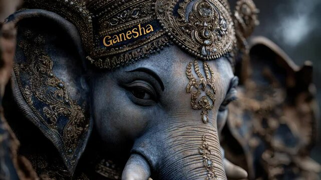 Ganesha divine form: elephant head, wisdom god, remover spirit, learning force, Shiva son, Parvati child, Vinayaka name, Jayanti festival, Nepal reverence, Tamil honor, Bali temple, sacred icon.