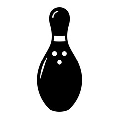 Black and White Bowling Pin Icon Graphic Illustration Image
