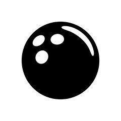 Bowling Ball Icon Black and White Graphic Design Element for Games Sport Recreation Activities