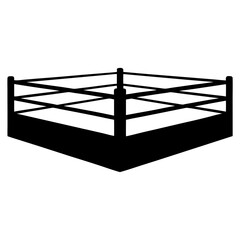 Wrestling Ring Silhouette Boxing Arena Squared Circle Match Competition Fight Graphic