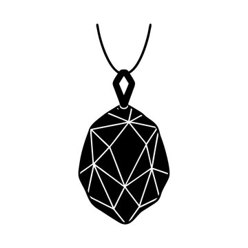 black geometric pendant necklace clip art preview