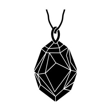 black geometric pendant necklace clip art preview