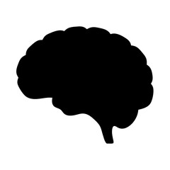 Human Brain Silhouette Black and White Icon Illustration Graphic