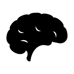 A Simple Black Silhouette of a Human Brain Representing Intelligence and Cognition
