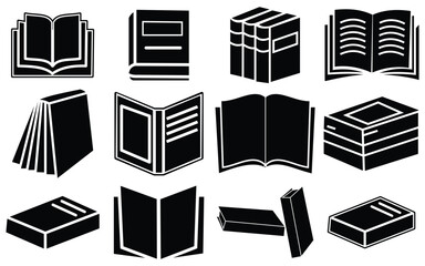 Black and White Book Stack Illustration: Symbol of Knowledge, Education & LiteratureBooks