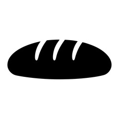 Simple Black and White Illustration of a Loaf of Bread