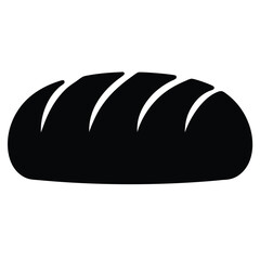 A Simple Black Silhouette of a Loaf of Bread with Four Scores
