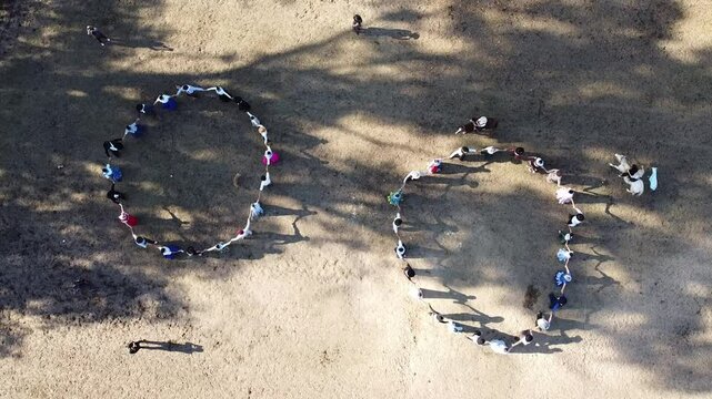 
Argentine folk dance at national holiday filmed with drone