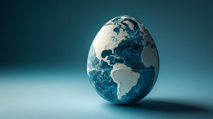 Fototapeta premium A minimalist-designed globe serves as a symbol of the growing concerns of environmental awareness and climate change