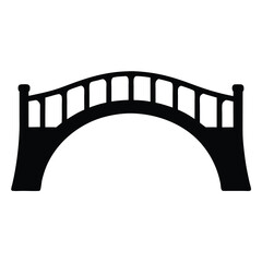 Black and White Simple Arch Bridge Icon Graphic Illustration Design