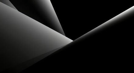 Abstract Dark Gray and Black Geometric Shapes with Light