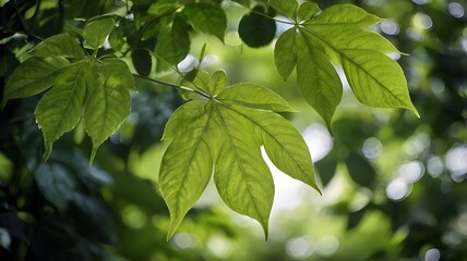 green leaves in the sun