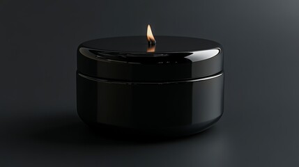 A lone candle casts a warm radiance against a somber backdrop, fostering a peaceful atmosphere