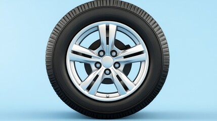 Obraz premium A sleek and modern design is perfectly complemented by the outstanding craftsmanship of this car wheel