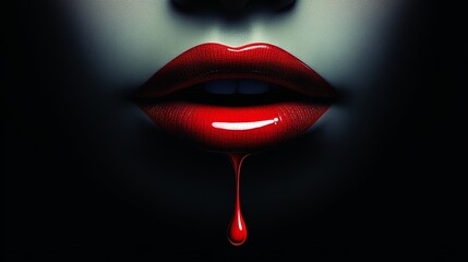 This vibrant red lipstick boasts a dripping texture that embodies bold beauty and self-assurance