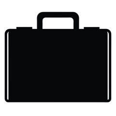 Black Briefcase Icon Business Professional Baggage Suitcase