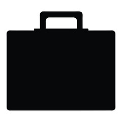 Black Silhouette of a Briefcase Business Bag for Work Travel