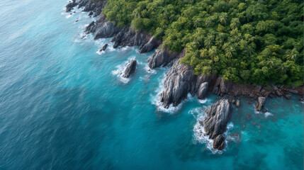 Emerald waves caress jagged crags of verdant isle, invoking Earth Day reverie and Tiwesdaegs ancient sea whispers