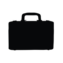 A Black Silhouette of a Classic Briefcase for Business Travel and Professional Use