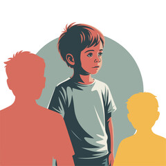 Middle Child Day Celebration Vector Designs - Fun Family Dynamics, Superhero Themes, & Sibling Bonding Illustrations Perfect for T-Shirts, Posters, and More.